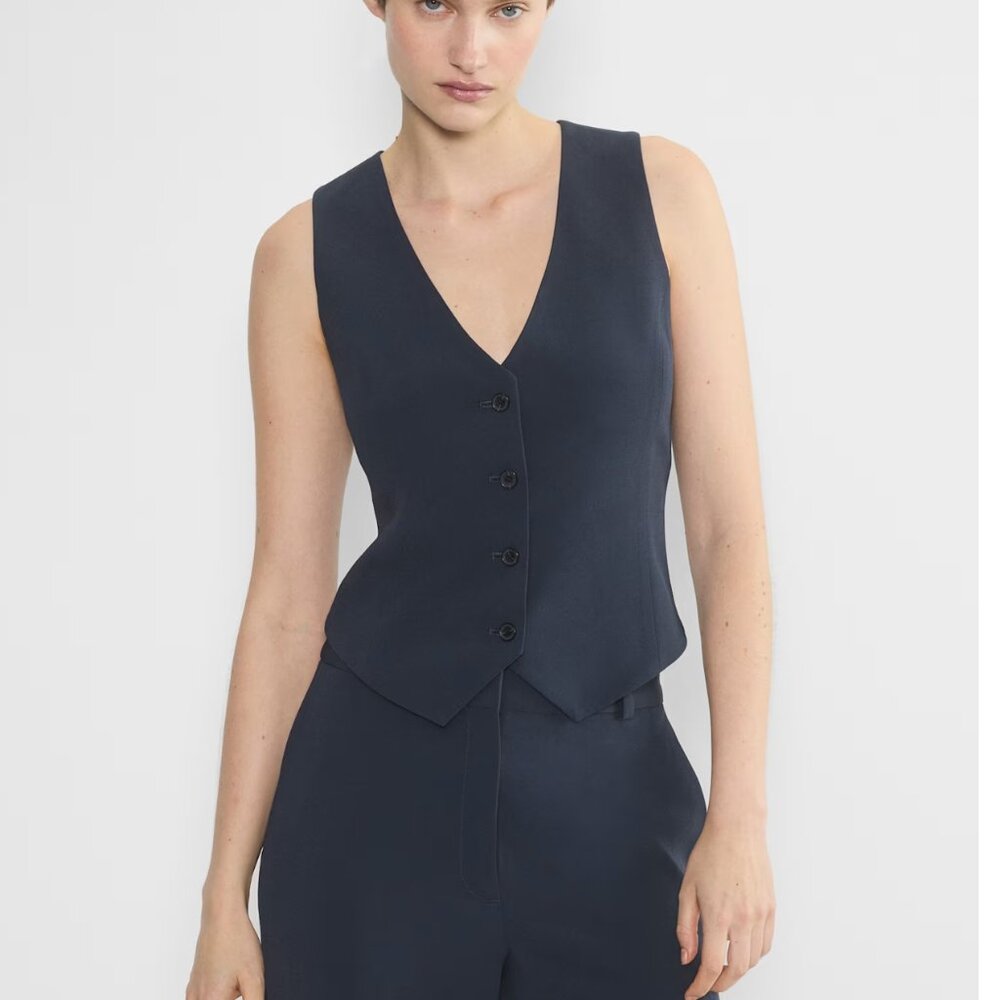 Aritzia Babaton Deniro Vest Top Size 2 Navy